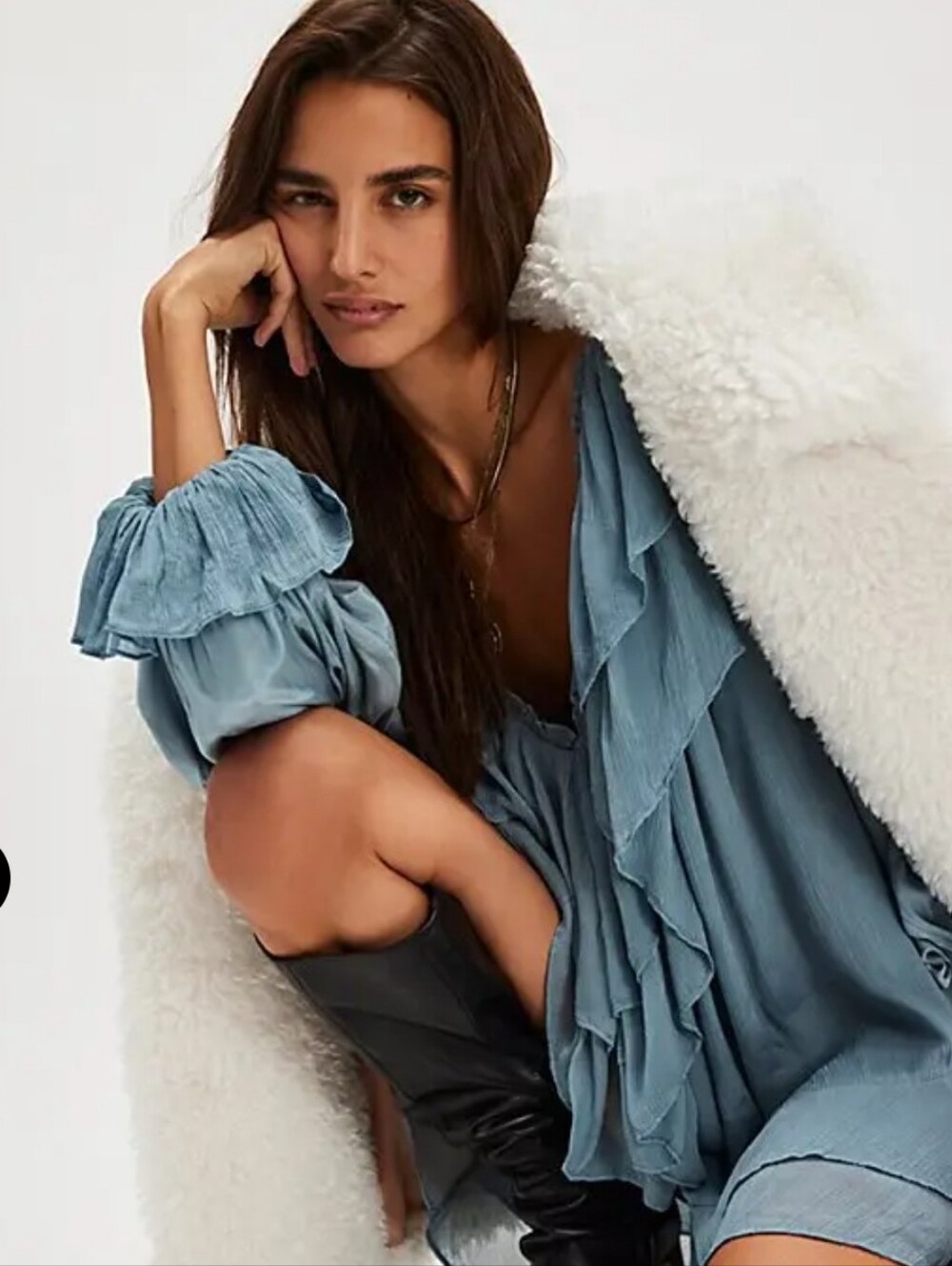 Free People Prairie Dust Romper Bohemian Oversized Coquette Sz Small